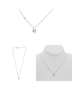 White Gold Initials Necklace M