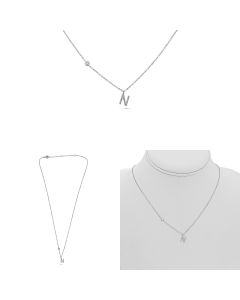 White Gold Initials Necklace N