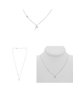 White Gold Initials Necklace P