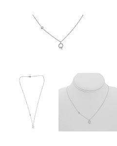 White Gold Initials Necklace Q