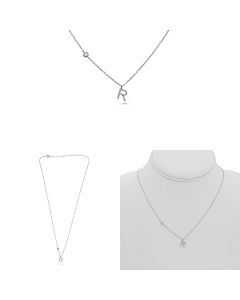 White Gold Initials Necklace R