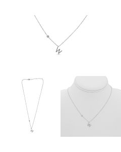 White Gold Initials Necklace W