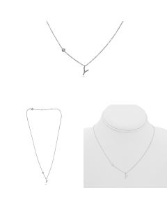 White Gold Initials Necklace Y