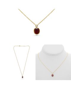 Oval Ruby Necklace