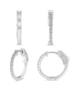 Pave Diamond Hoop Earrings 
