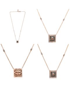 Princess Cut Champagne Diamond Necklace