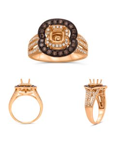 Rose Champagne Diamond Engagement Setting