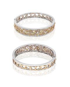 Tri-Colored Paisley Diamond Bangle