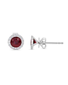 Round Ruby Earring