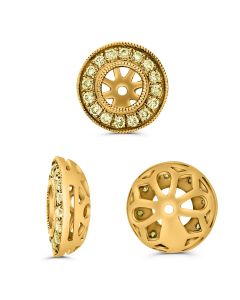 Round Fancy Yellow Diamond Earring