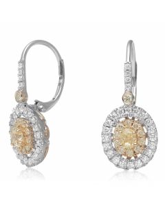 Oval Fancy Yellow Diamond Earring