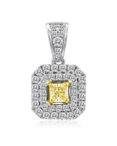 Radiant Fancy Yellow Diamond Pendant