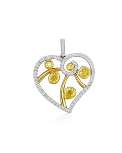 Mixed Shape Fancy Yellow Diamond Pendant