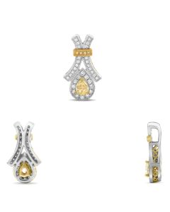 Pear Shape Fancy Yellow Diamond Pendant