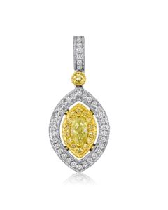 Marquise Fancy Yellow Diamond Pendant