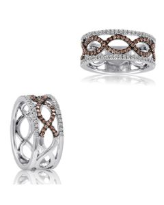 Champagne Diamond Criss Cross Ring