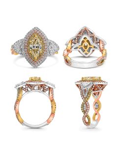 Marquise Fancy Yellow Diamond Ring