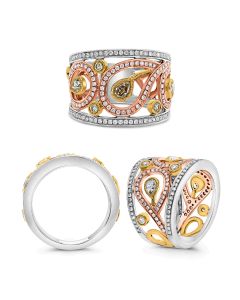 Pear Shape Fancy Yellow Diamond Ring