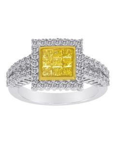 Princess Cut Fancy Yellow Diamond Ring