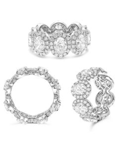 PLATINUM 5.64 OVAL AND ROUND DIAMOND ETERNITY RING 