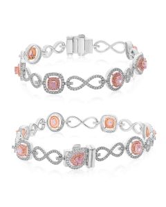 Mixed Shape Pink Diamond Bracelet