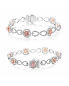 Mixed Shape Pink Diamond Bracelet