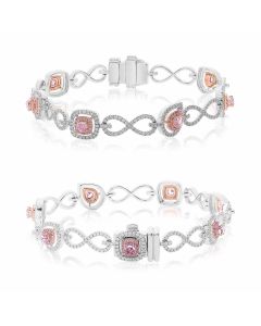 Mixed Shape Pink Diamond Bracelet