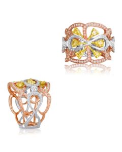 Mixed Shape Fancy Yellow Diamond Ring