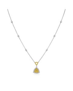 Trilliant Fancy Yellow Diamond Necklace