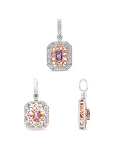 Emerald Cut Pink Sapphire Pendant