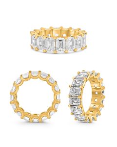 Yellow Gold 8.59 Emerald Cut Eternity Ring 