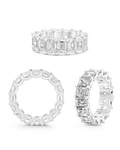 Platinum 8.11 Emerald Cut Eternity Ring 