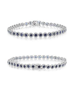 Round Sapphire and Diamond Bracelet