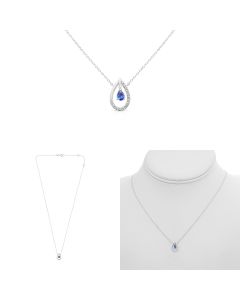 Pear Shape Sapphire Necklace