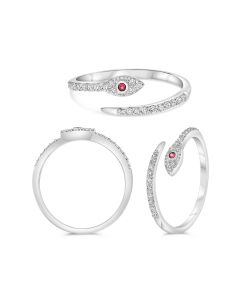 Ruby and Diamond Snake Ring 